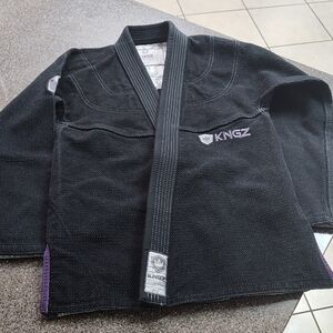Black Martial Arts Gi Jacket with Reinforced Lapel F-2